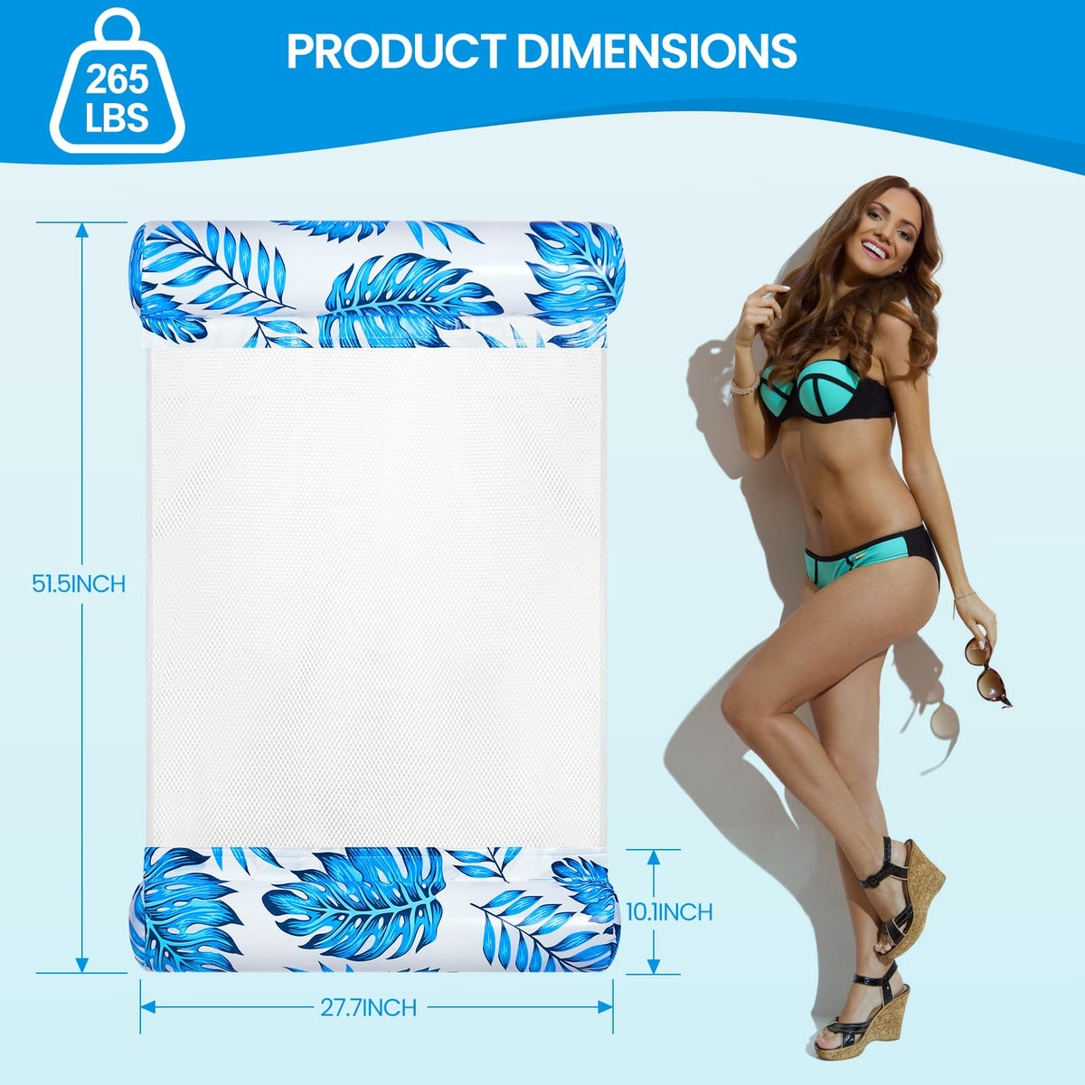 3/5/8 Pack 4-in-1 XL Pool Hammock Float P1257