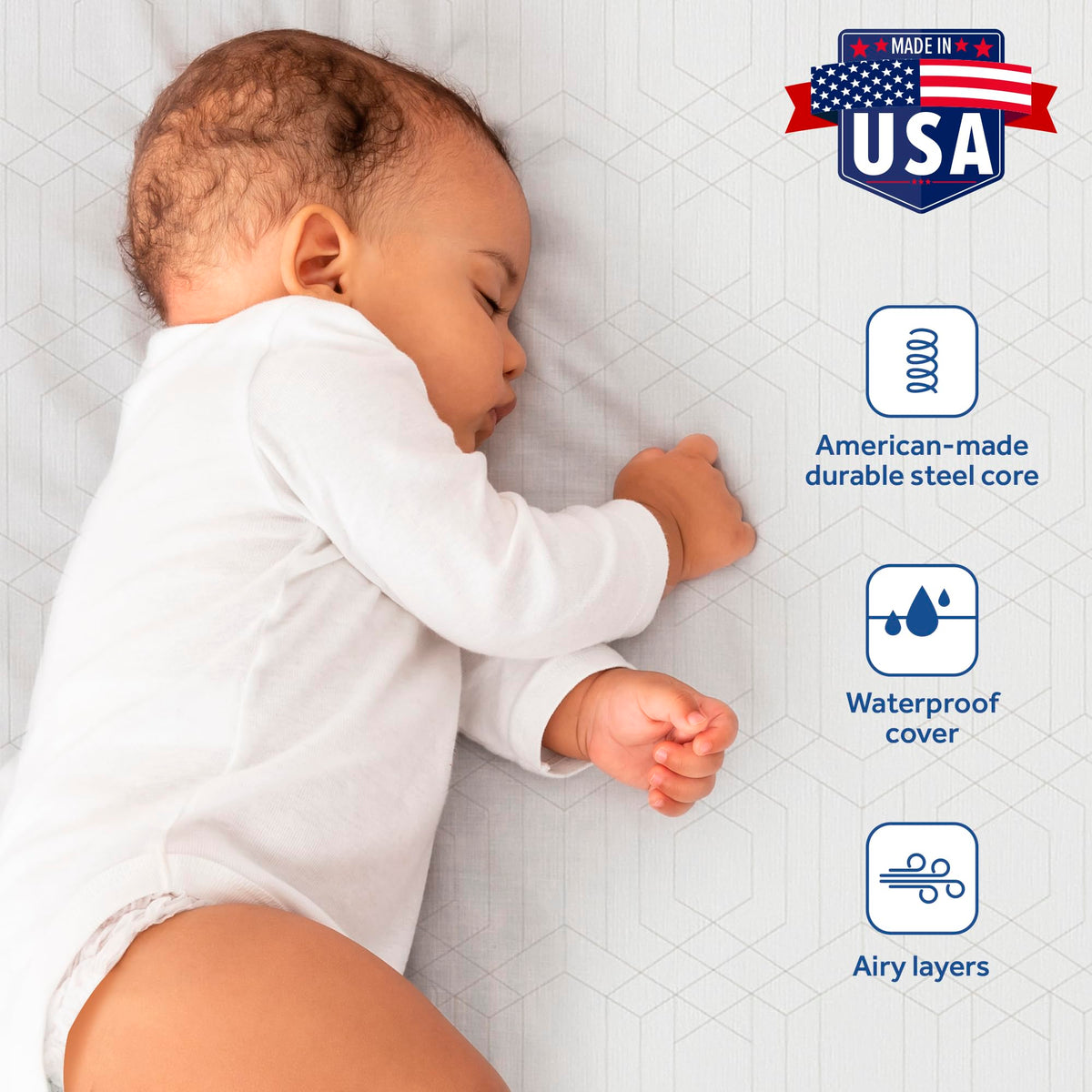 Infant & Toddler Crib Mattress, 204 Coils, Waterproof Breathable Z1422