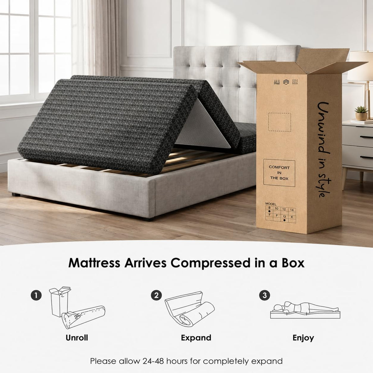 Queen Tri-Fold Memory Foam Mattress O88622