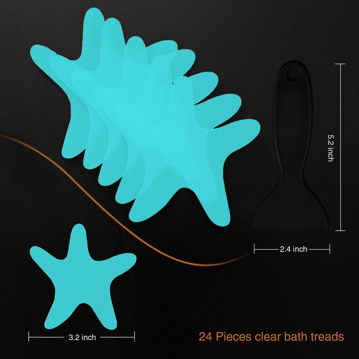 Blue Non Slip Bathtub Stickers 24PCS Y4210
