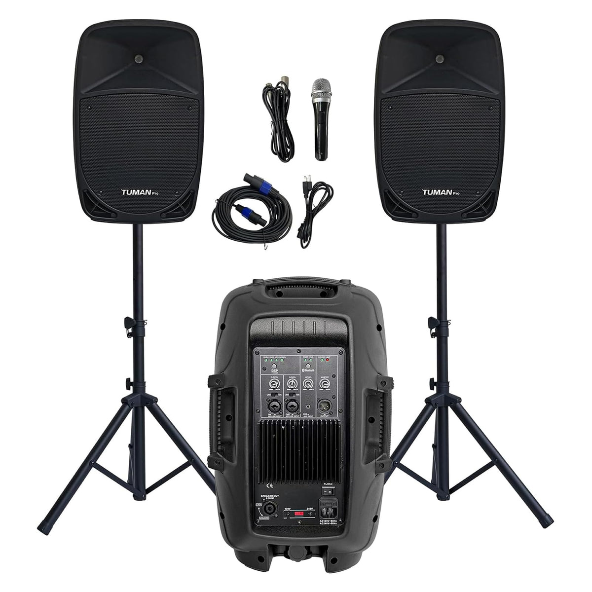 10 inch 1200 Watt Bluetooth PA Speaker System with Microphone U424