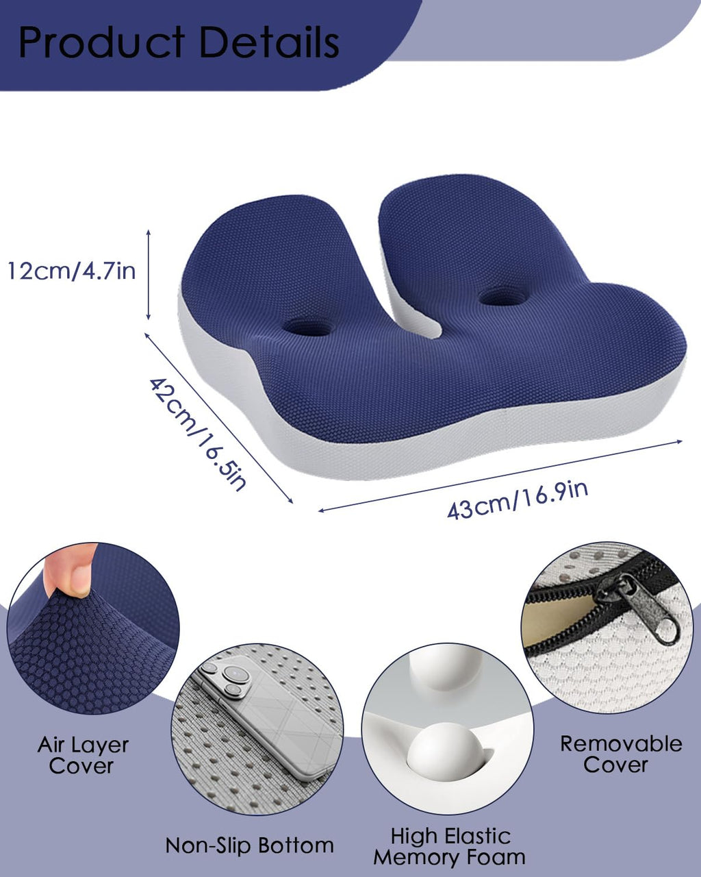 4.7″ Thick Memory Foam Car Seat Cushion O202