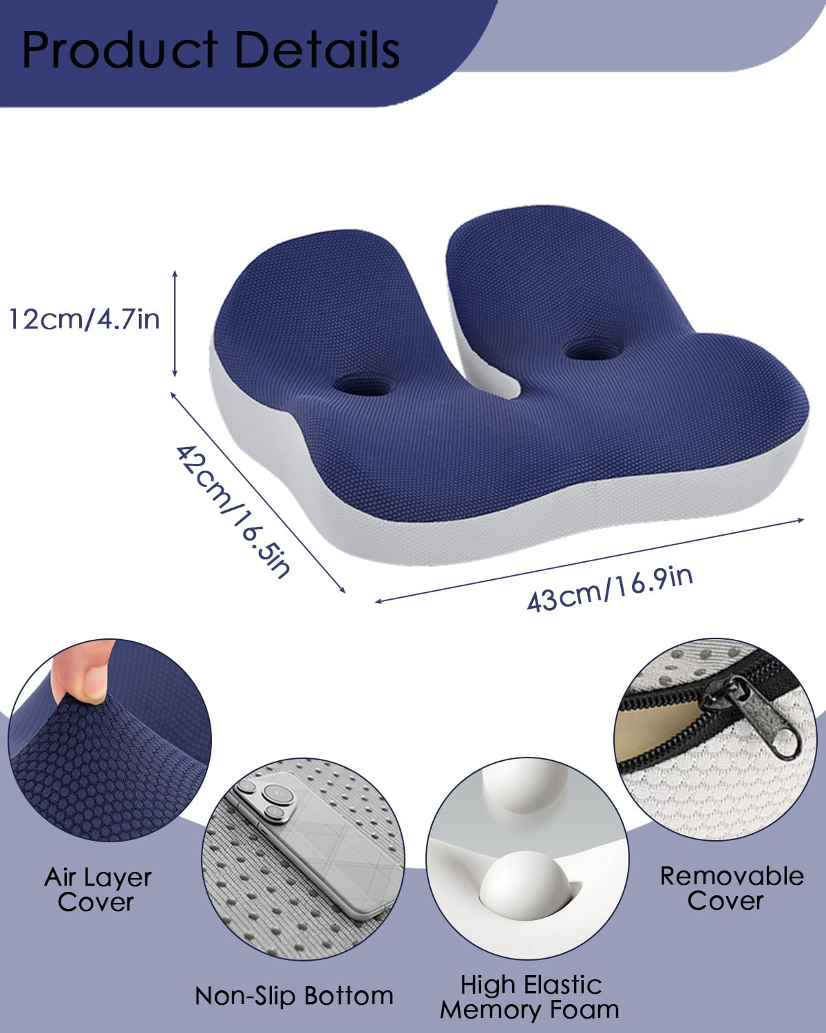 4.7″ Thick Memory Foam Car Seat Cushion O202