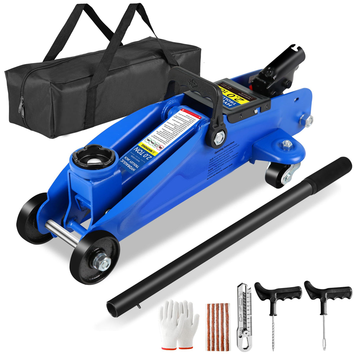 2 Ton Low Profile Floor Jack, 4000 lbs, Blue A95587