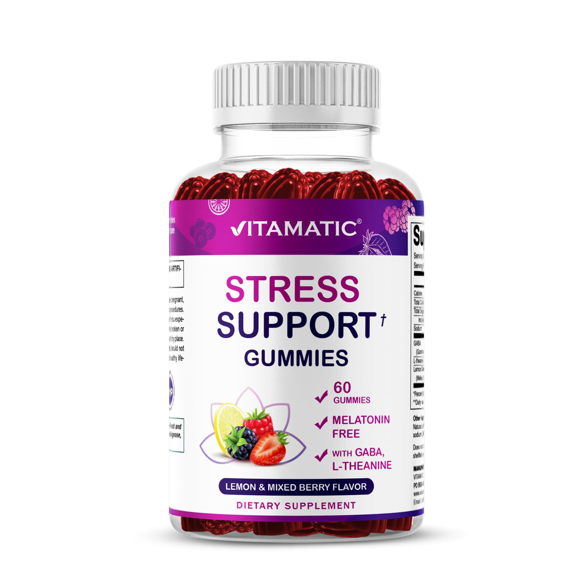 Lemon & Mixed Berry Flavor 60 Gummies Vegan Non-GMO Gluten-Free I50120