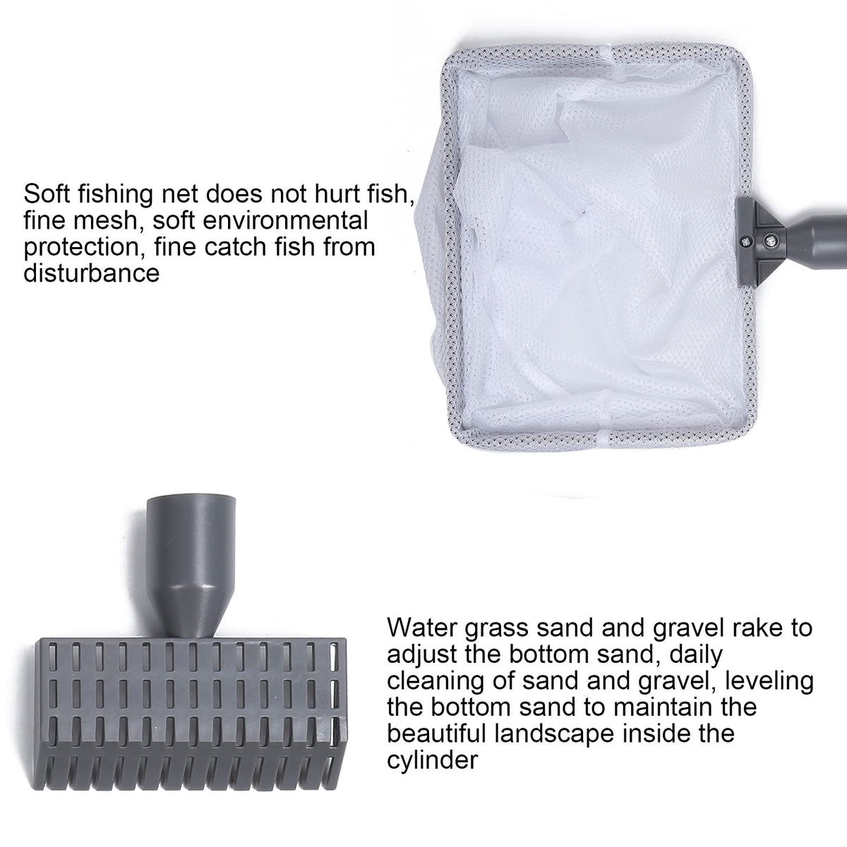 5 in 1 Aquarium Maintenance Kit with Telescopic Brush and Soft Net J54323