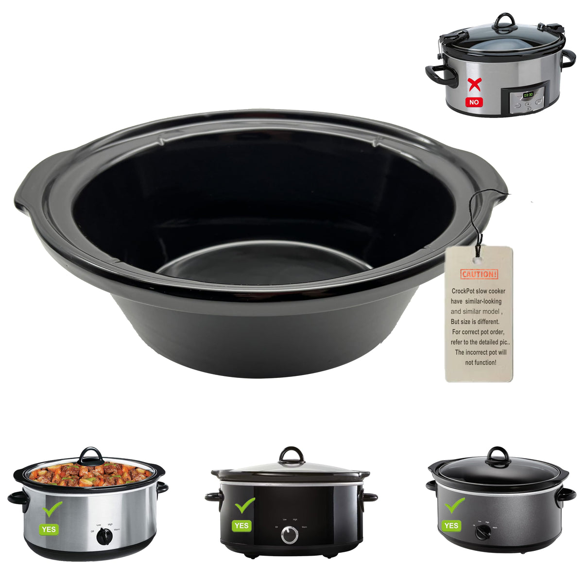 Ceramic Slow Cooker Pot Replacement 7 Quart K299960