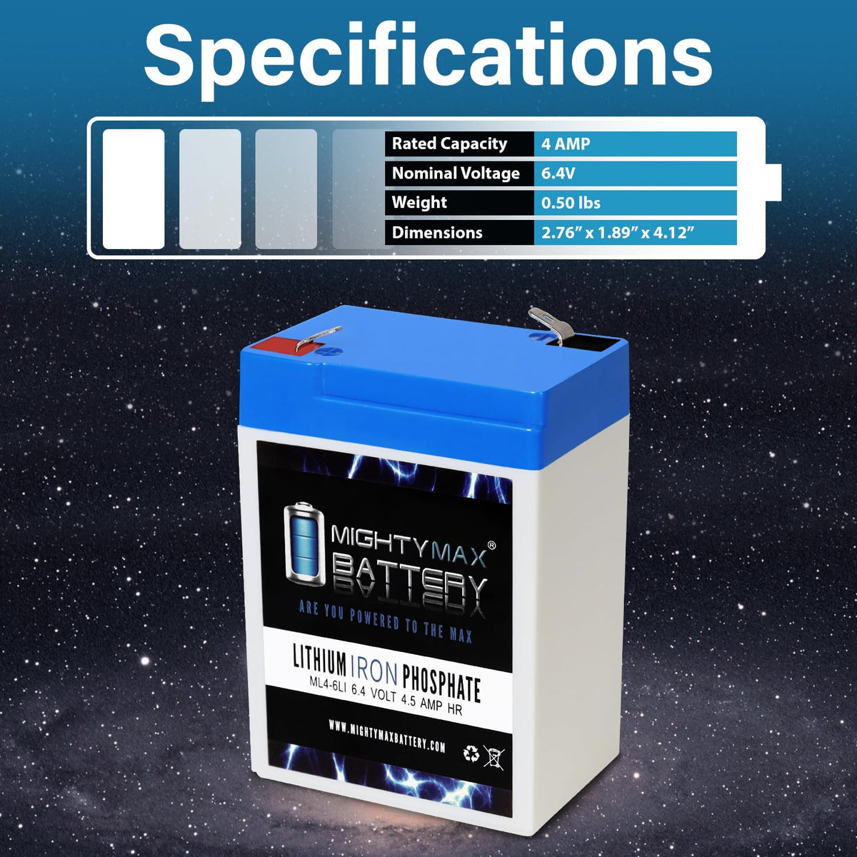 6V 4.5AH Lithium Replacement Battery J2786