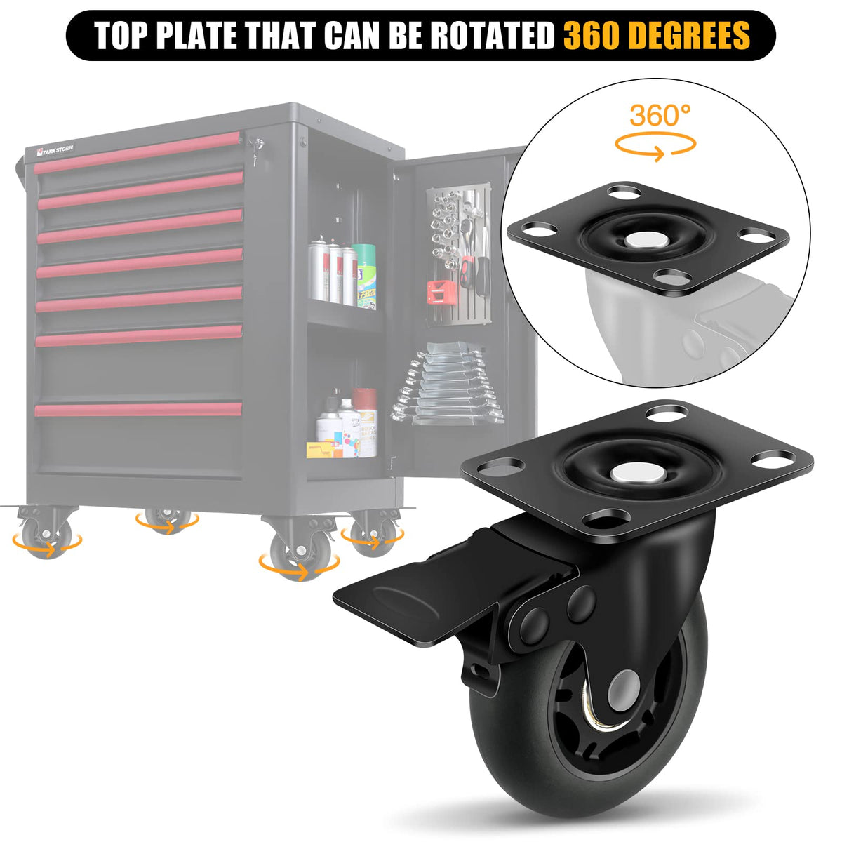 3” Lock Casters Set of 4 Heavy Duty I5326