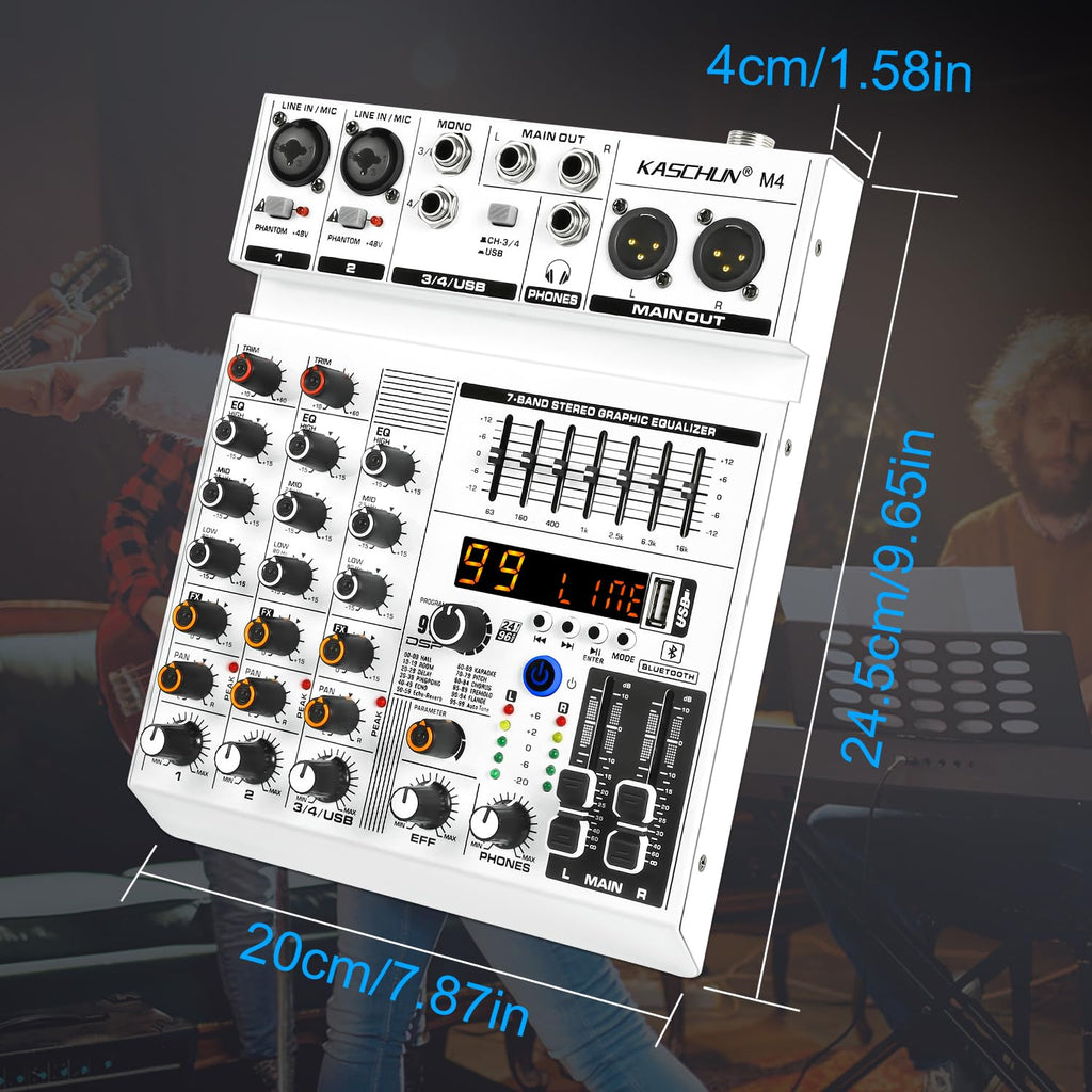 4-Channel Bluetooth Audio Mixer with XLR USB Interface T753730