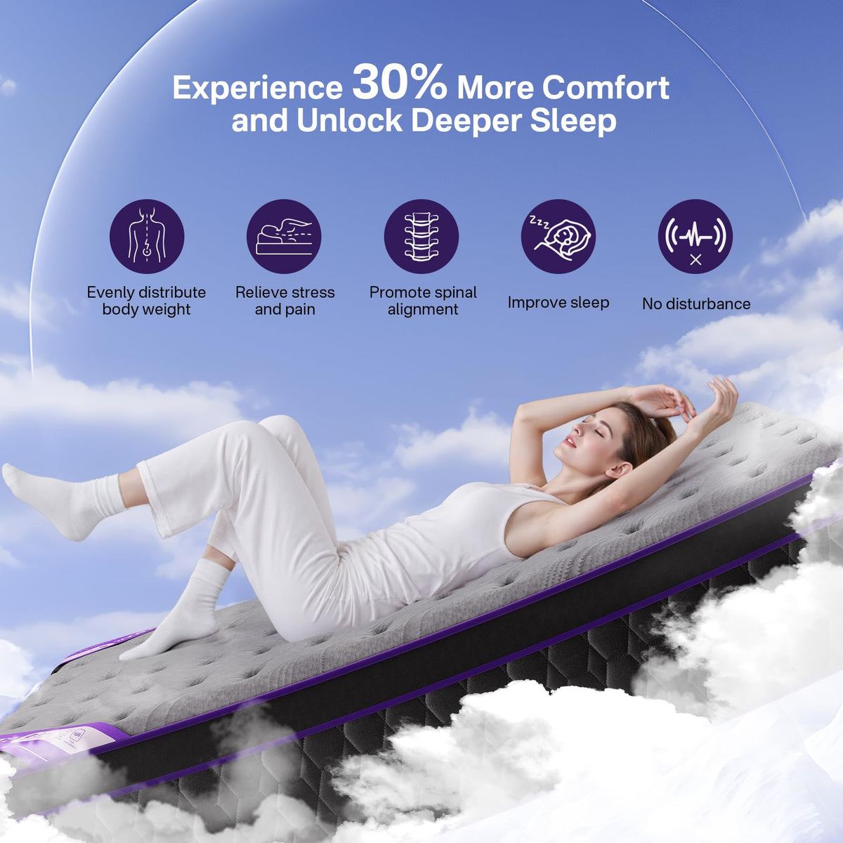 12 Inch Full Size Hybrid Mattress J976289
