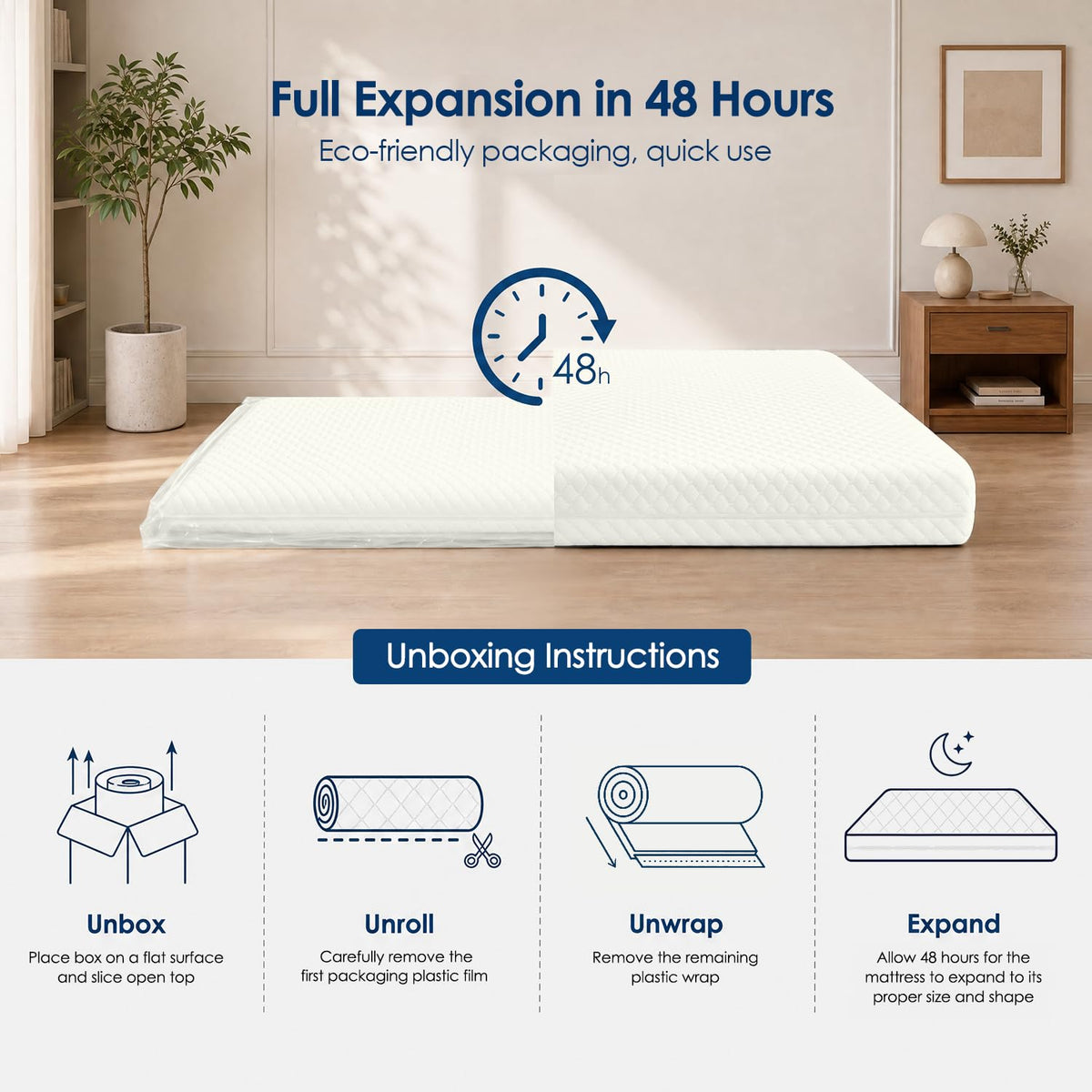 Crib Mattress, Dual Sided Memory Foam Toddler Bed Mattress J3959