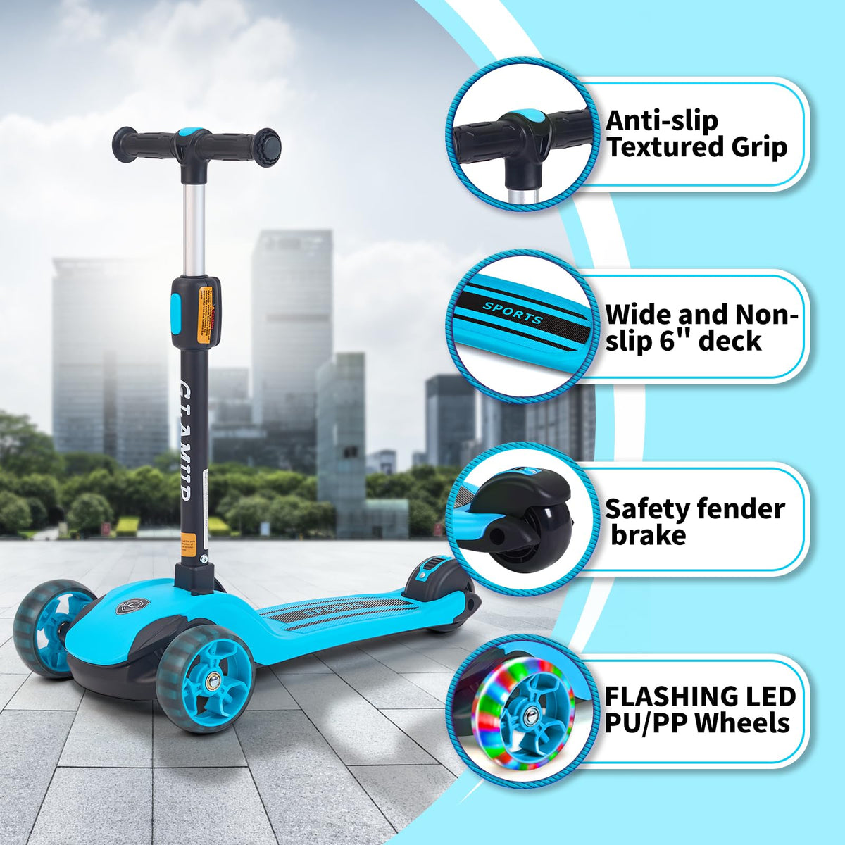 2-in-1 Folding 3 Wheel Kick Scooter G8837