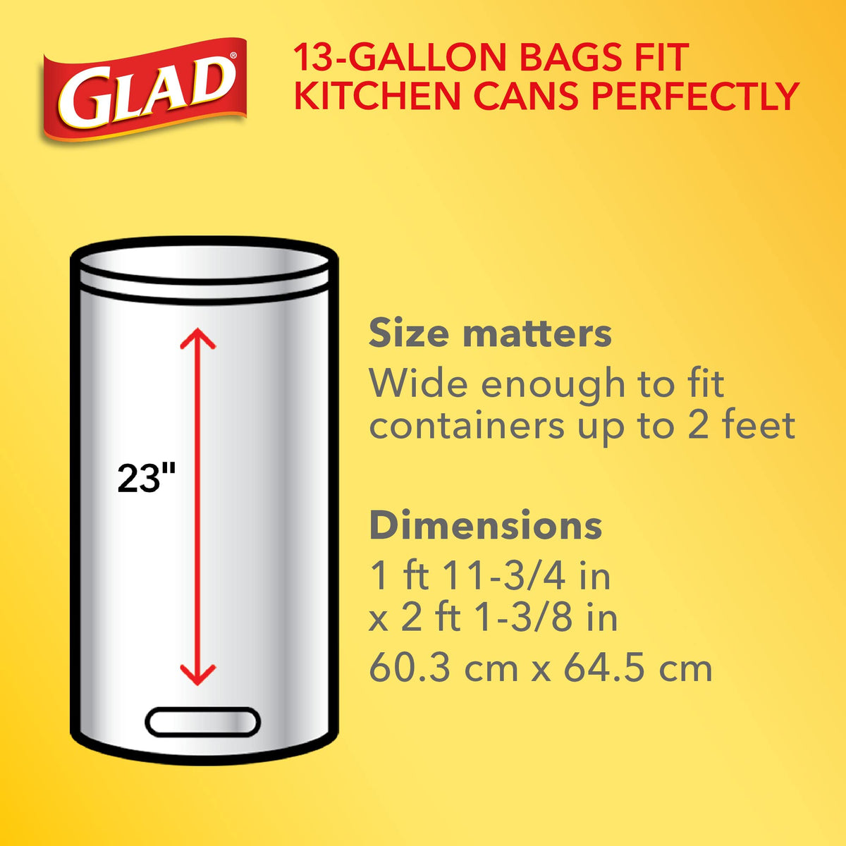 Tall Kitchen Trash Bags 13 Gallon Unscented Handle-Tie 50 Count V5867