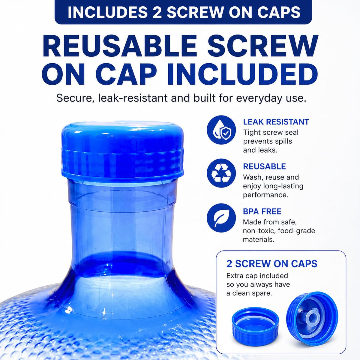 5 Gallon Water Jug with 2 Screw-On Caps R926