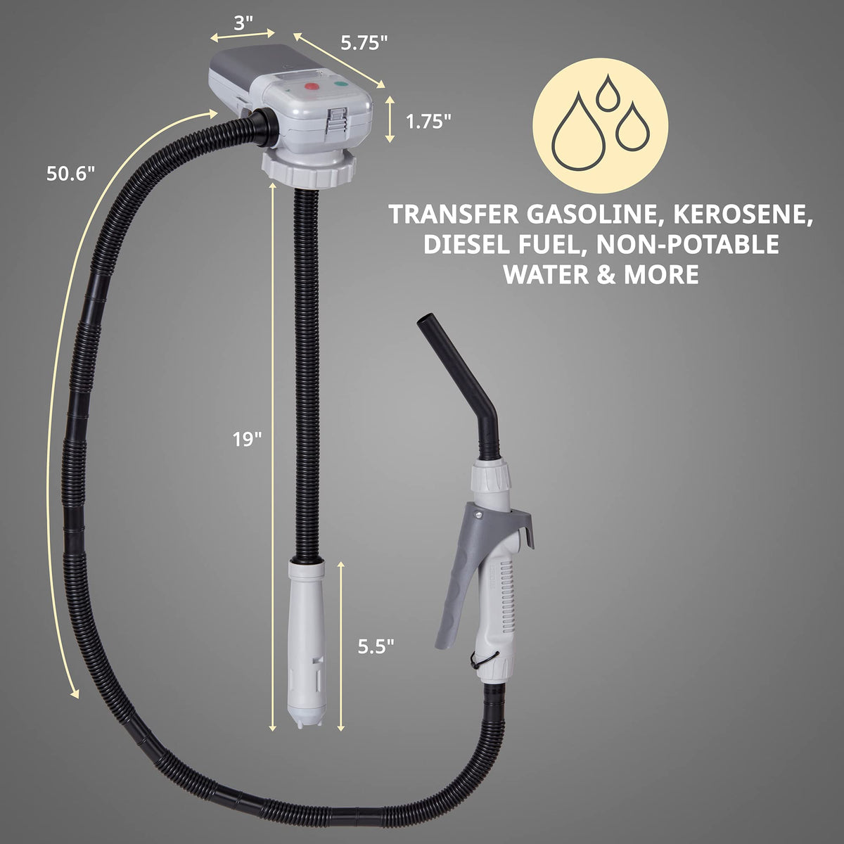 Auto Fuel Transfer Pump with Flow Control Nozzle D6860