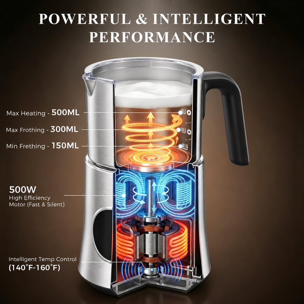 4-in-1 Electric Milk Frother and Steamer with Stainless Steel Jug C572799