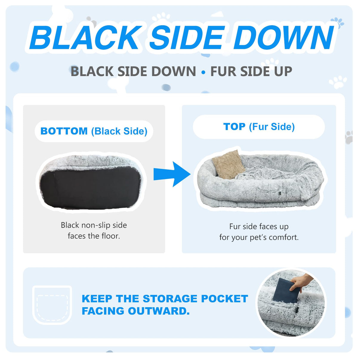 Grey Human Dog Bed A3861