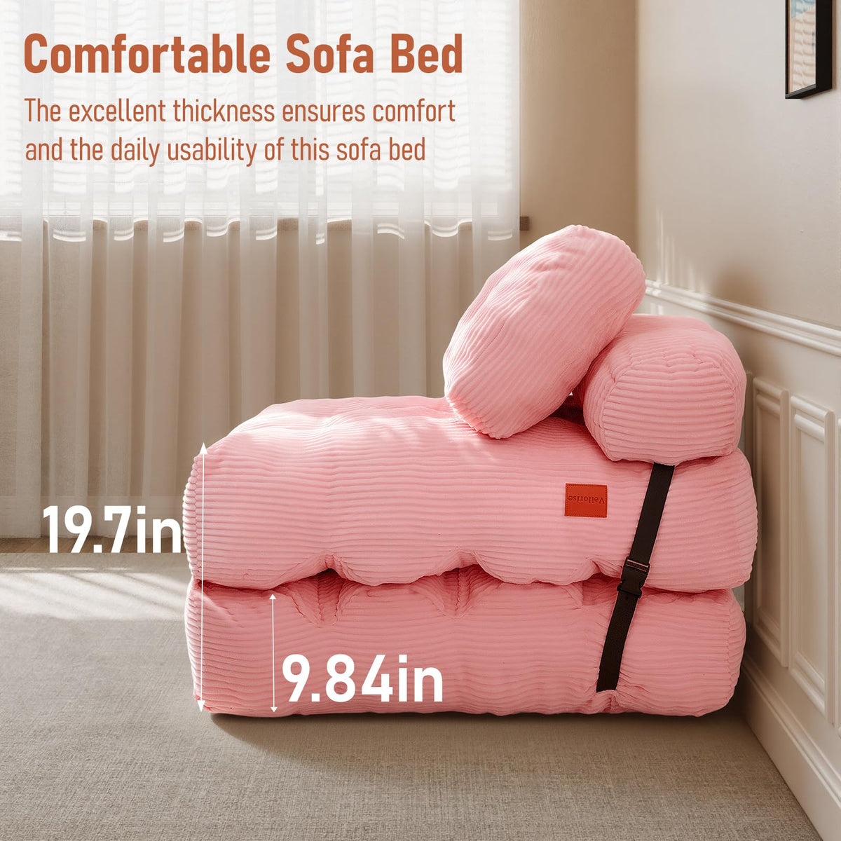 Folding Convertible Sofa Bed with Pillow J34695
