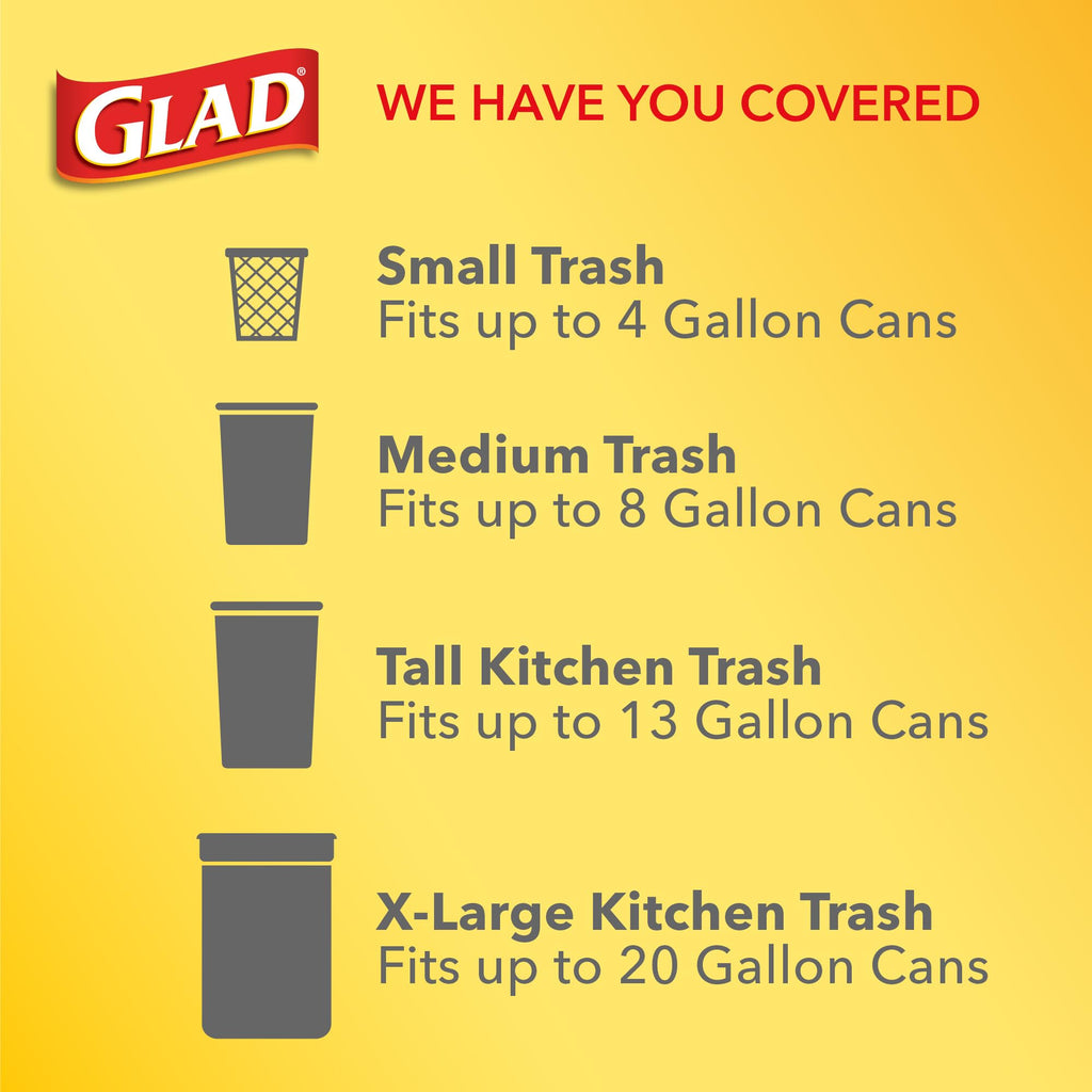 Tall Kitchen Trash Bags 13 Gallon Unscented Handle-Tie 50 Count V5867