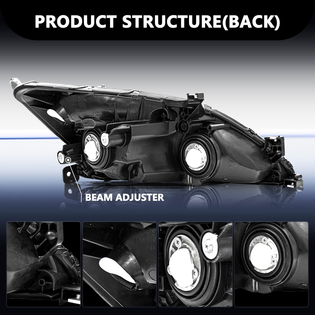 Black Clear Headlight Assembly Y364
