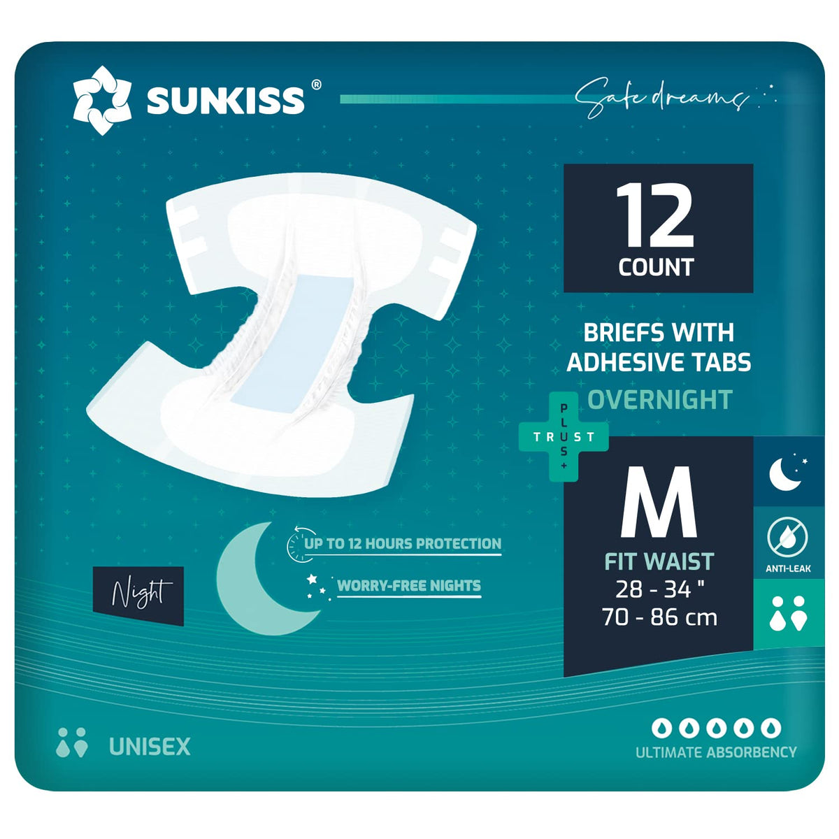 Adult Diapers Medium 12 Count & Booster Pads 26 Count Bundle A935692