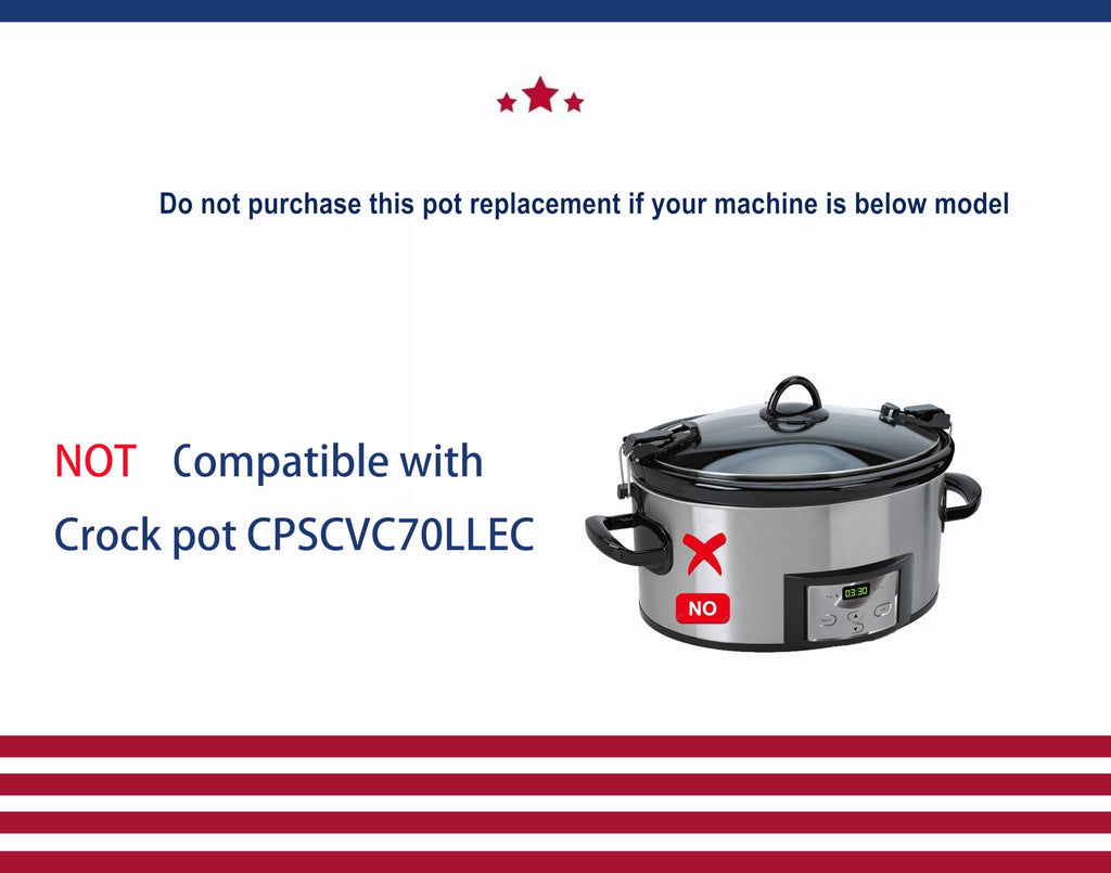Ceramic Slow Cooker Pot Replacement 7 Quart K299960