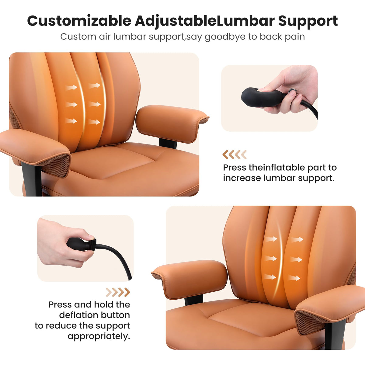 Big and Tall Office Chair with Inflatable Lumbar Support C511