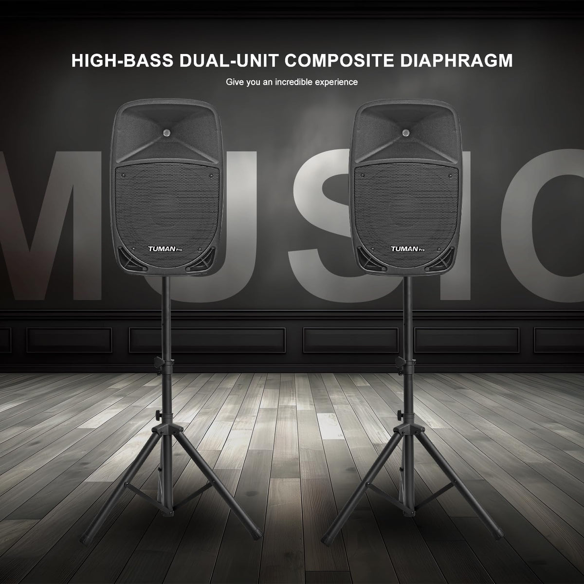 10 inch 1200 Watt Bluetooth PA Speaker System with Microphone U424