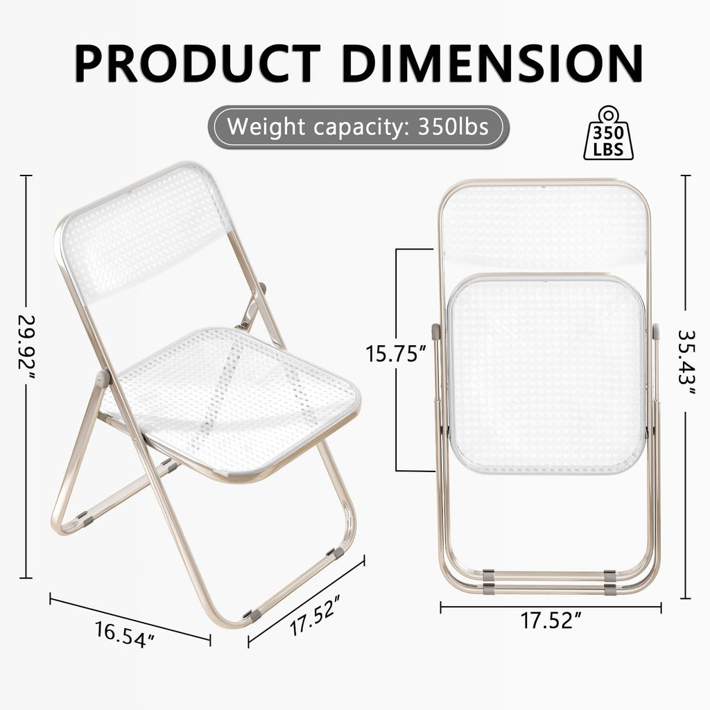 Folding Chair, 6 Pack Plastic Chair, White T349