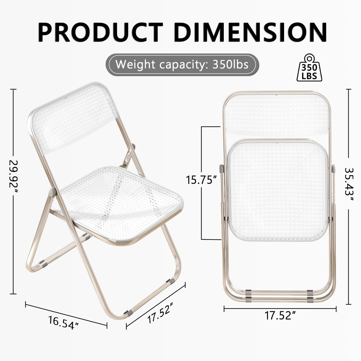 Folding Chair, 6 Pack Plastic Chair, White T349