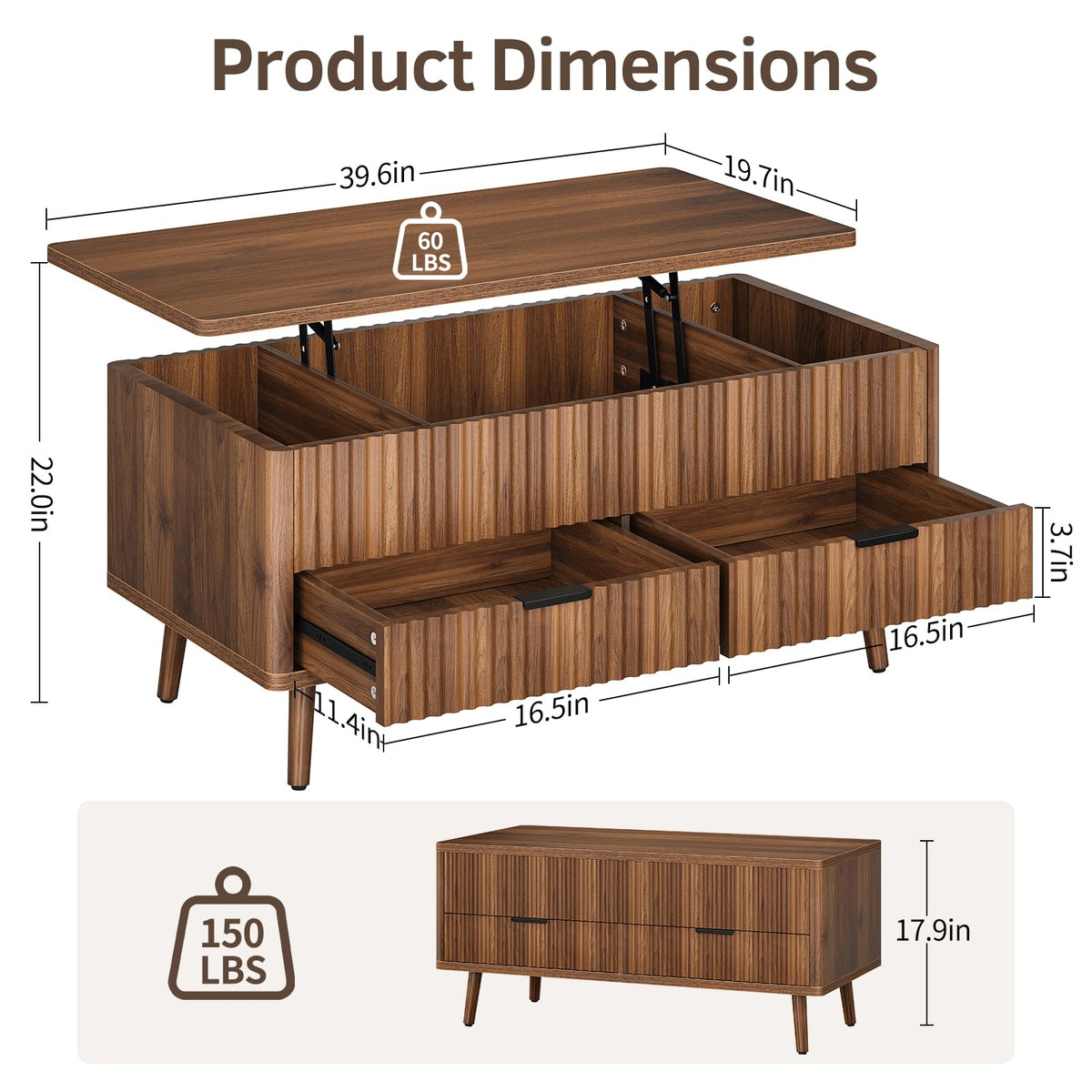 Lift Top Coffee Table with Storage S718306