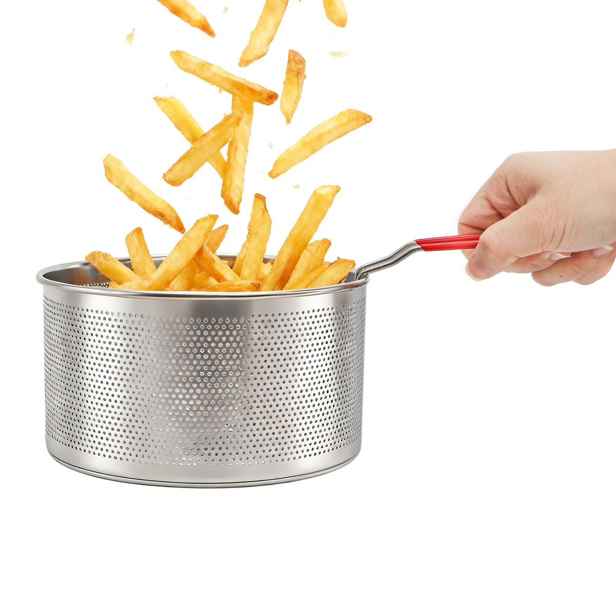 Set of 2 Stainless Steel Pasta Strainers with Removable Handle Y255