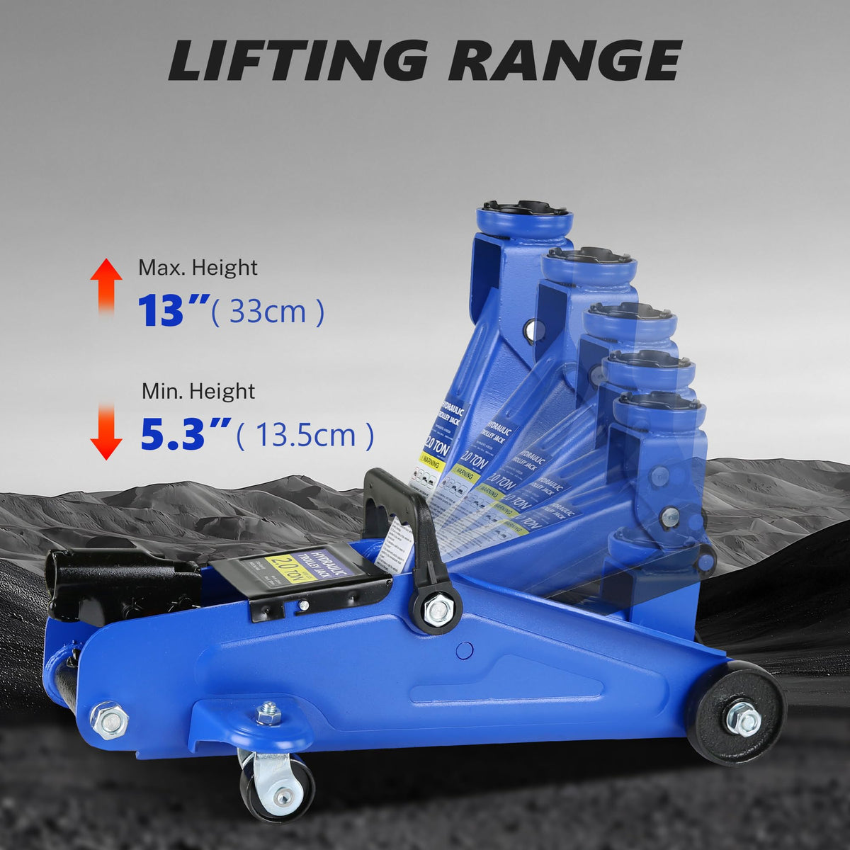 2 Ton Low Profile Floor Jack, 4000 lbs, Blue A95587