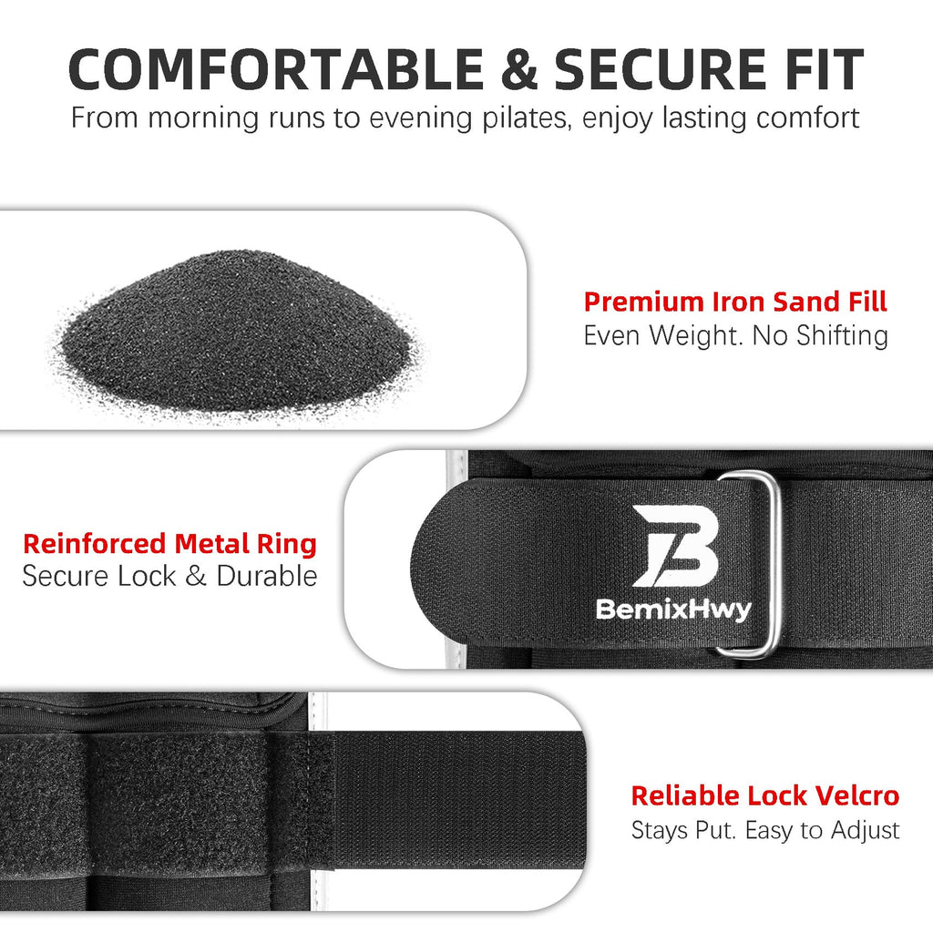 Adjustable Ankle Weights Set 1 Pair 2-10 lbs R3781
