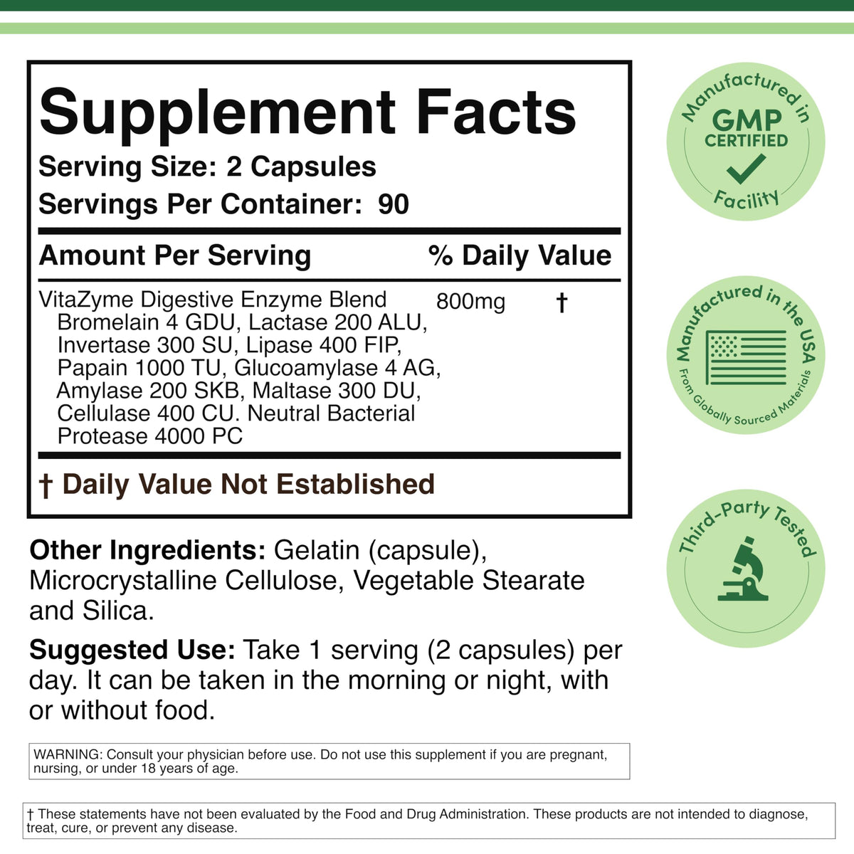Digestive Enzymes 800mg A15584