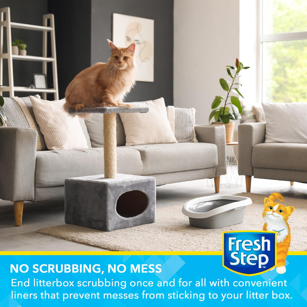 Unscented Drawstring Cat Litter Box Liners, 15 Ct R473