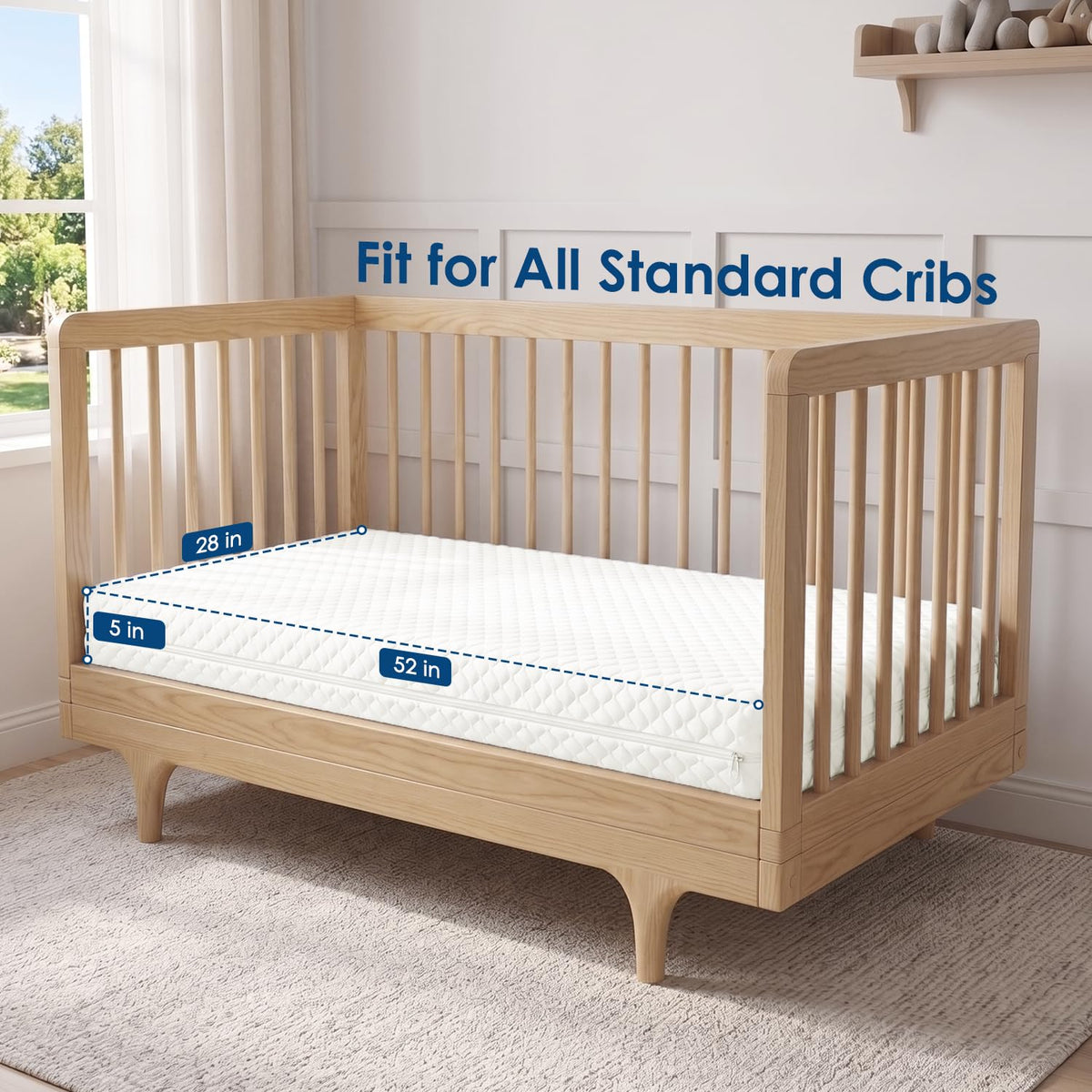 Crib Mattress, Dual Sided Memory Foam Toddler Bed Mattress J3959