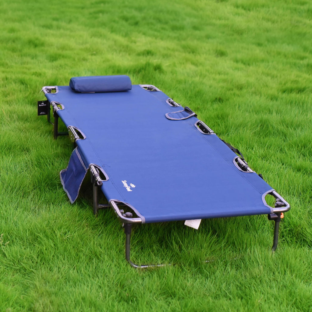 Portable Folding Camping Cot with Pillow Blue 2PC B369