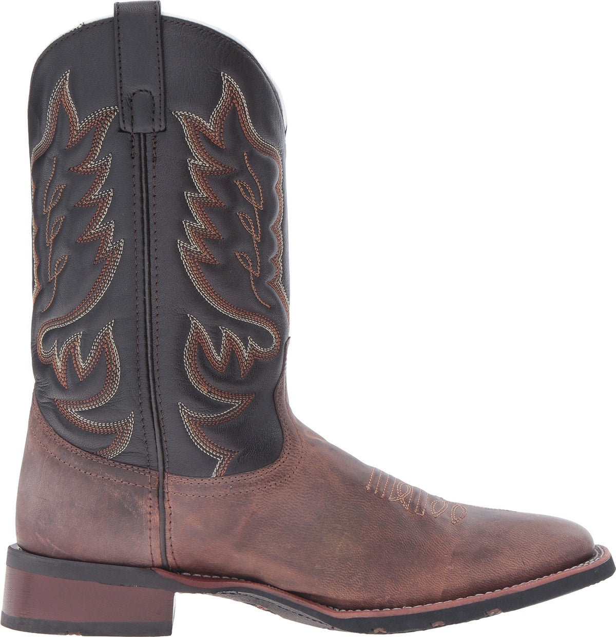 Brown Mid Calf Square Toe Pull On Boots J5850