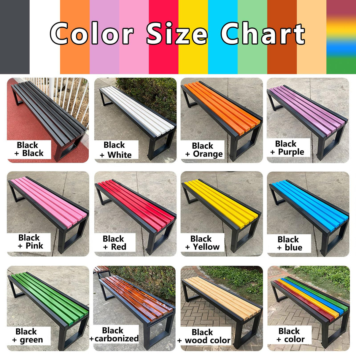 Weatherproof Metal Garden Bench 150 × 40 × 45 cm N182287