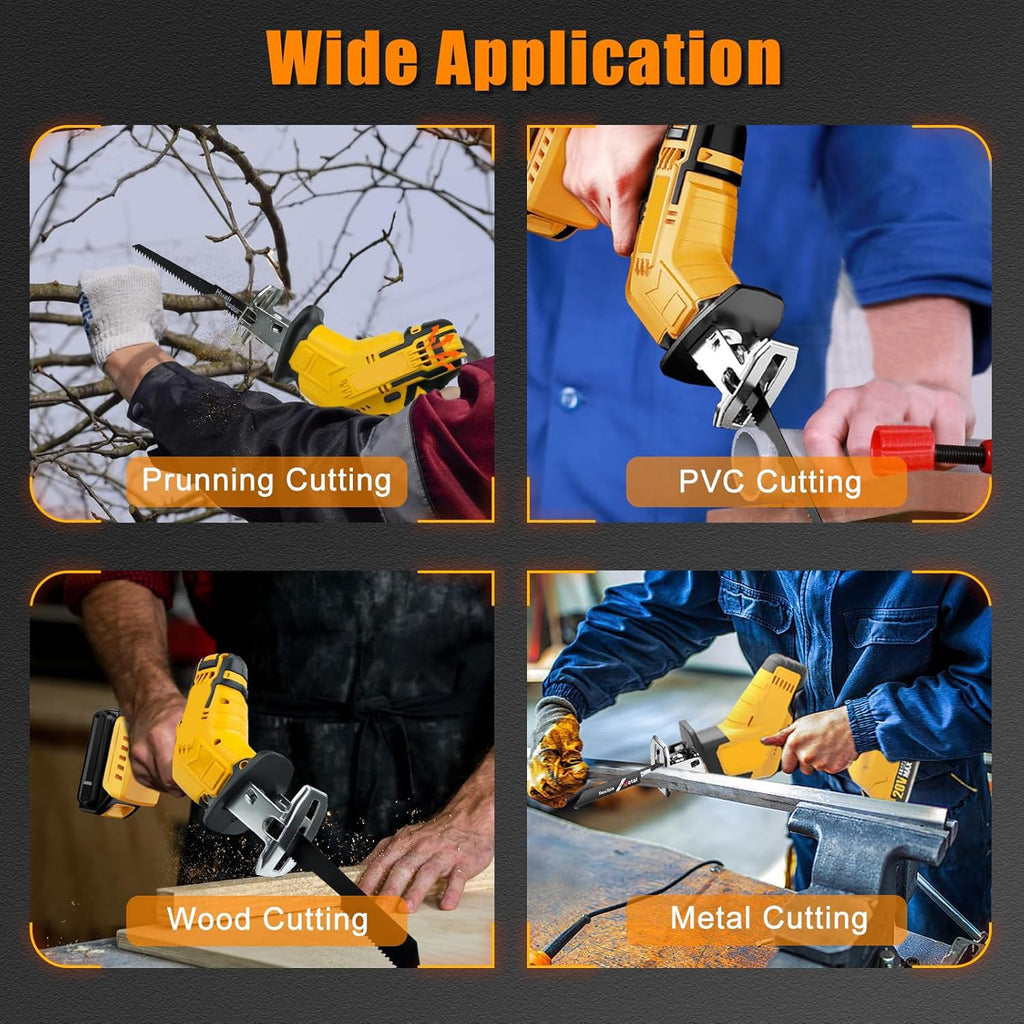 Cordless Reciprocating Saw with 4 Saw Blades E727078