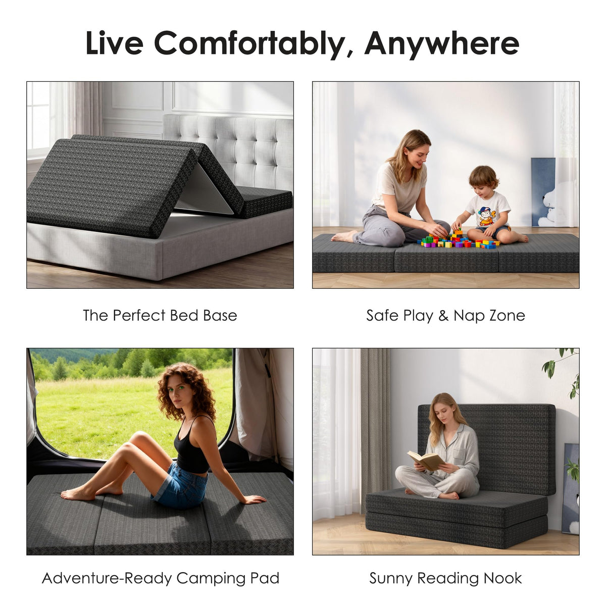 Queen Tri-Fold Memory Foam Mattress O88622
