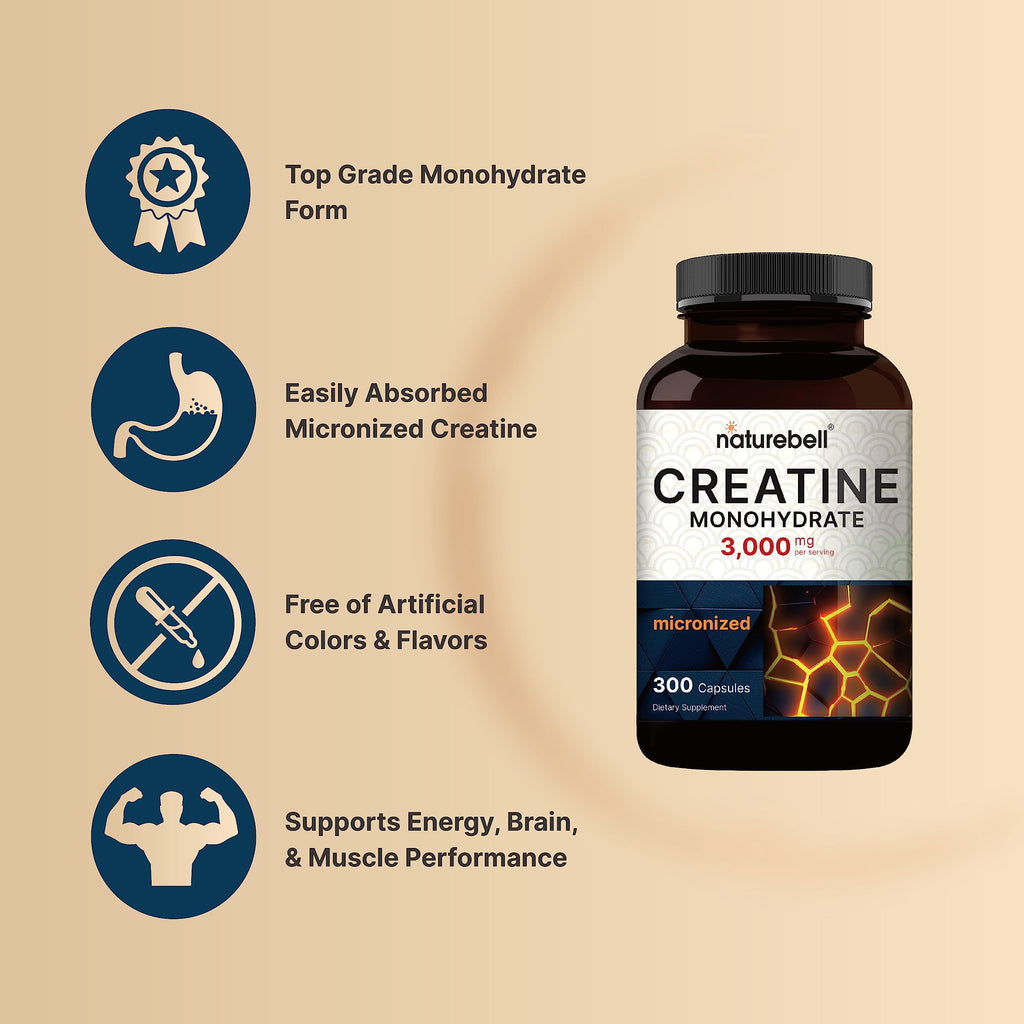Creatine Monohydrate Capsules 3,000mg 300 Count H254805
