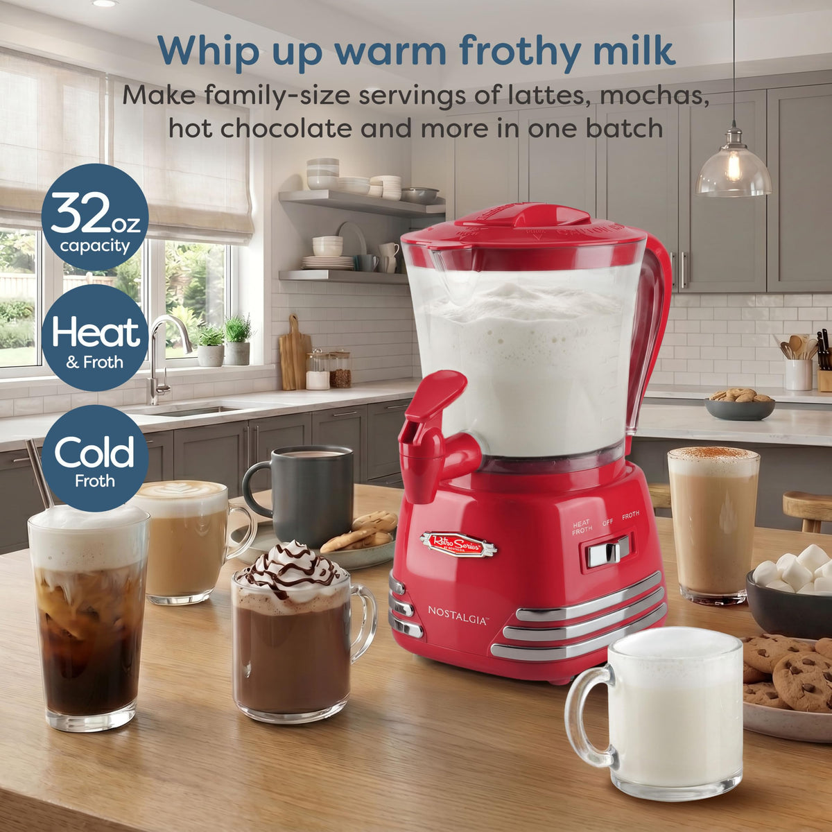 Hot Chocolate Maker & Milk Frother 4-Cup L146