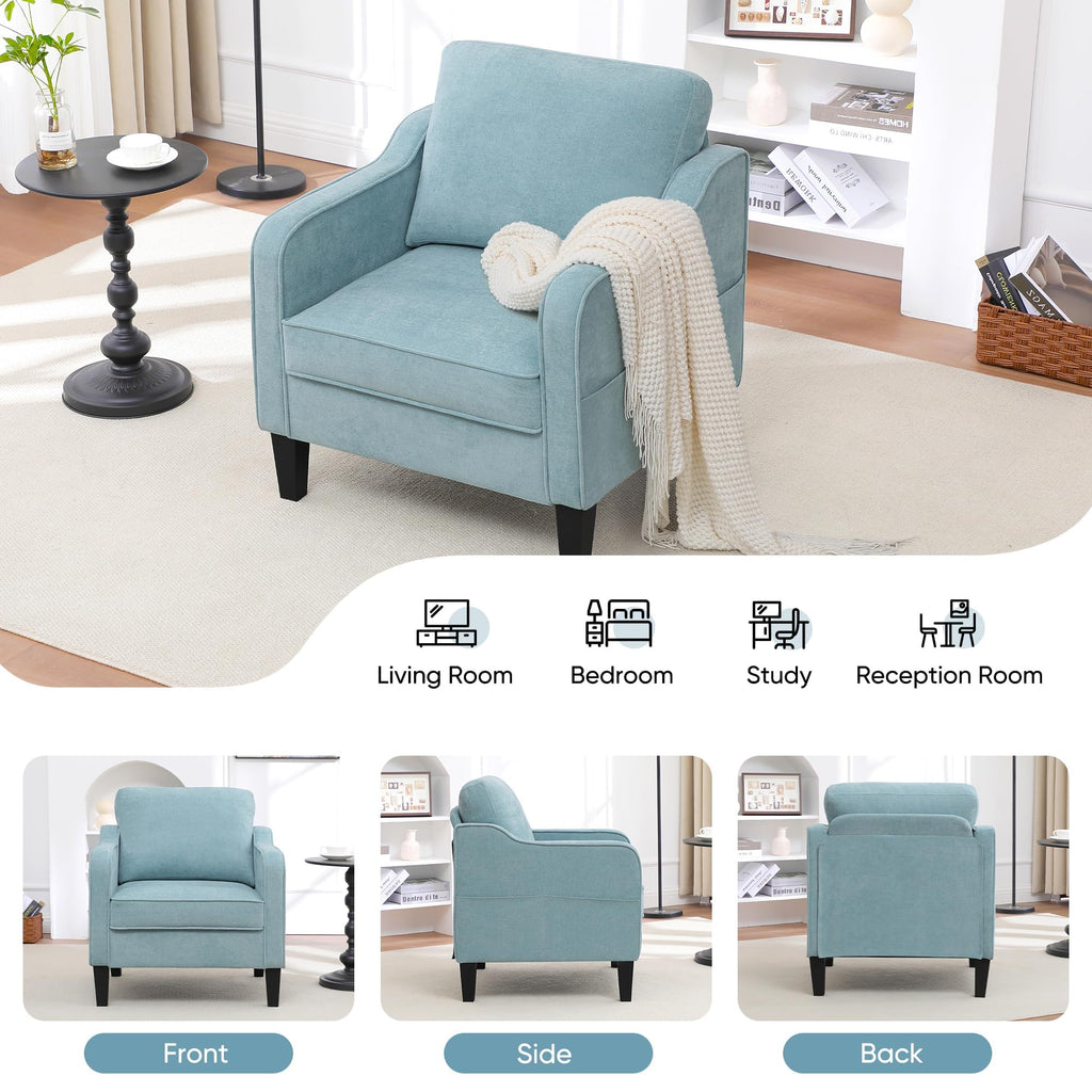 Teal Green Upholstered Accent Chairs Set of 2 P221084