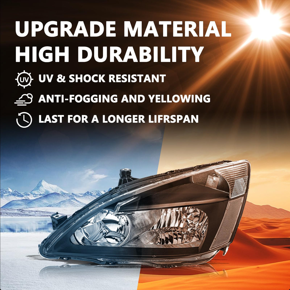 Black Clear Headlight Assembly Y364