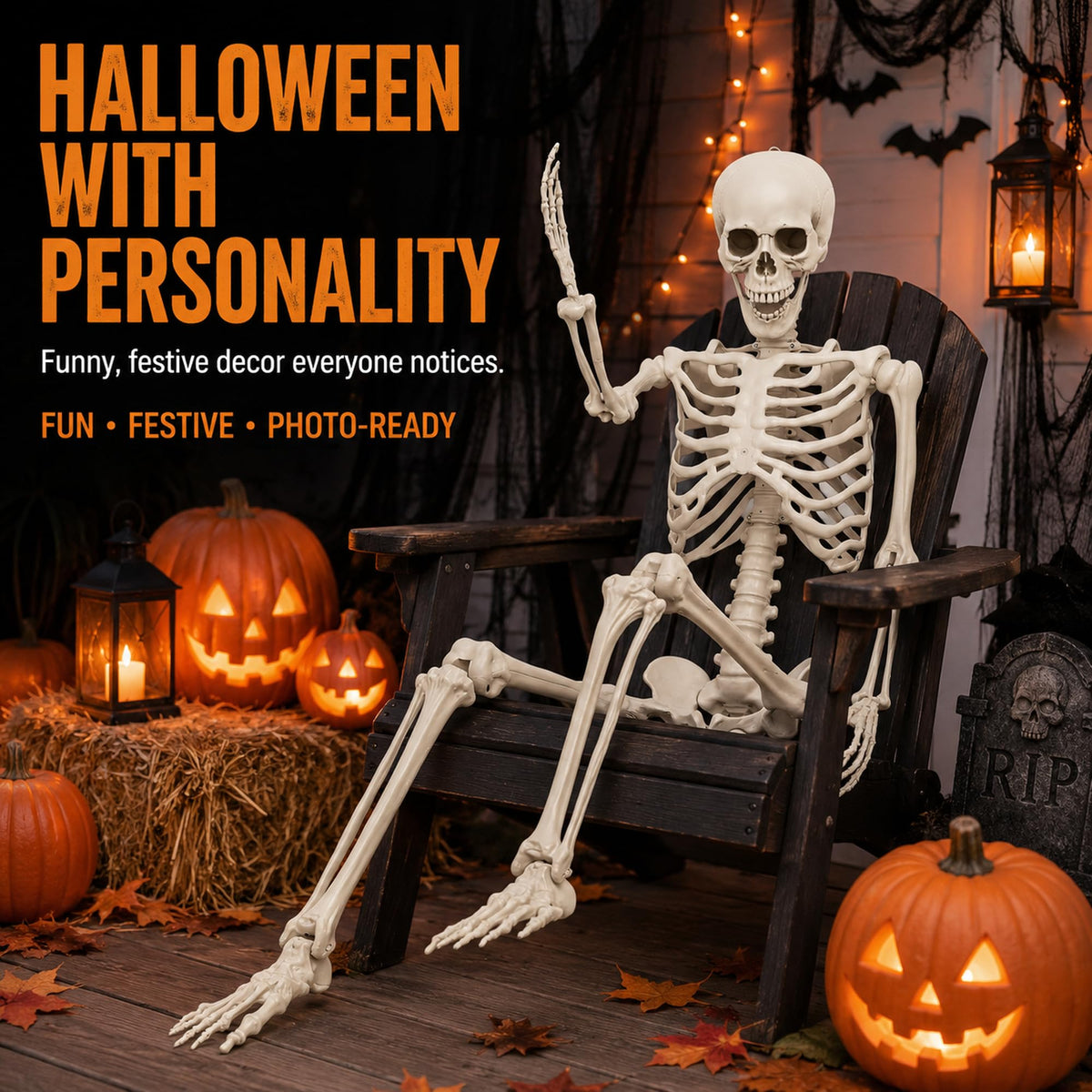 Life Size Poseable Skeleton with Movable Joints U420