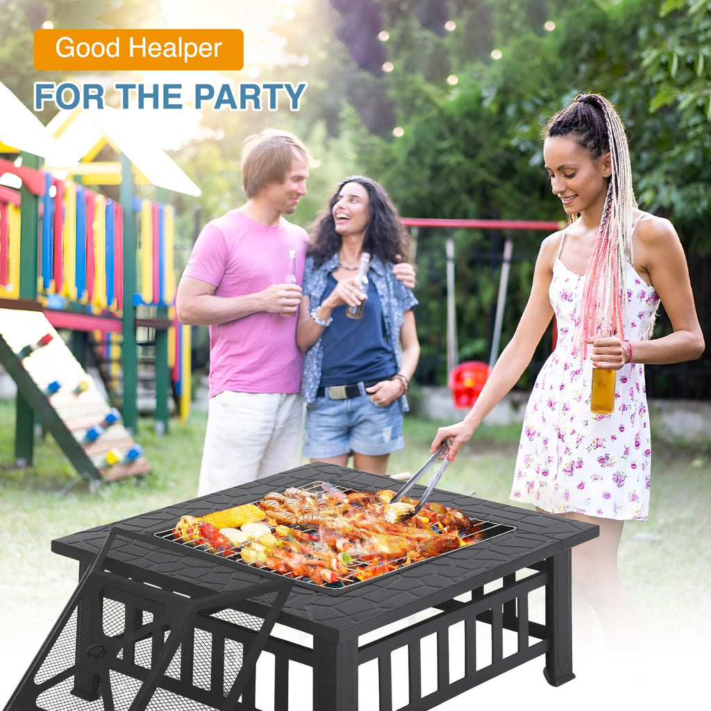 Square Metal Fire Pit Table 32in E25200