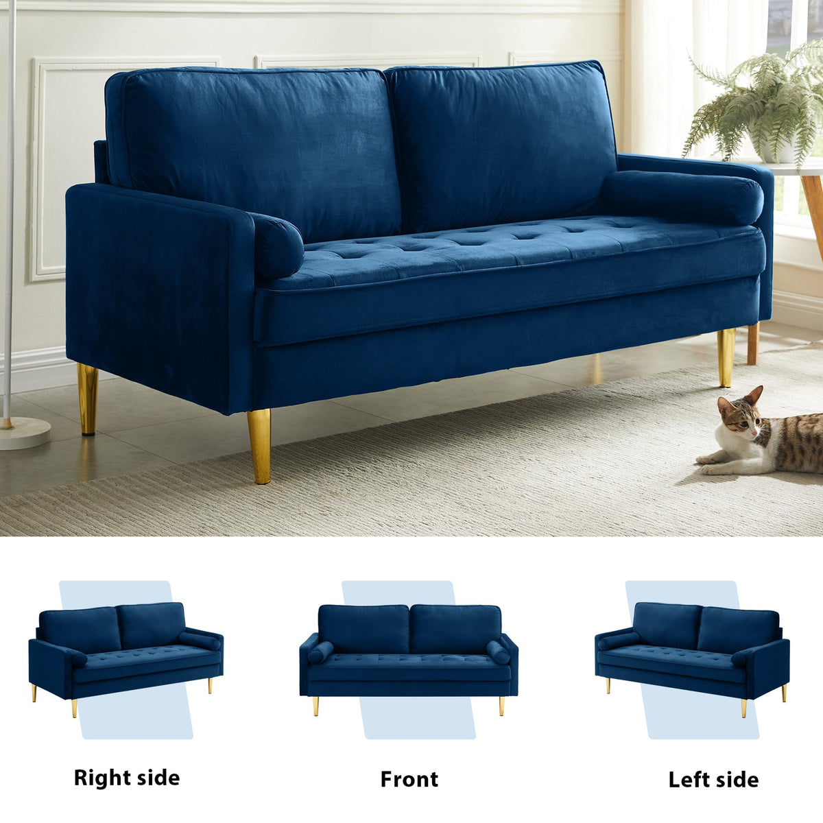 67" Velvet Tufted 2-Seater Sofa C689